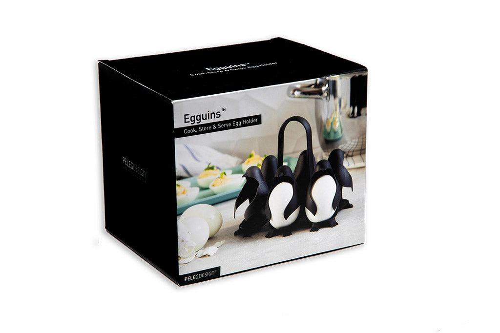 Egguins – Pinguin Eierhalter für Kühlschrank & Kochtopf (für 6 Eier)