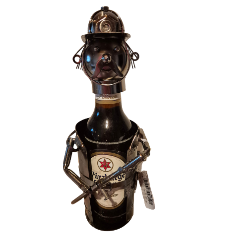 Bierflaschenhalter Feuerwehrmann – originelles Geschenk für Feuerwehrfans