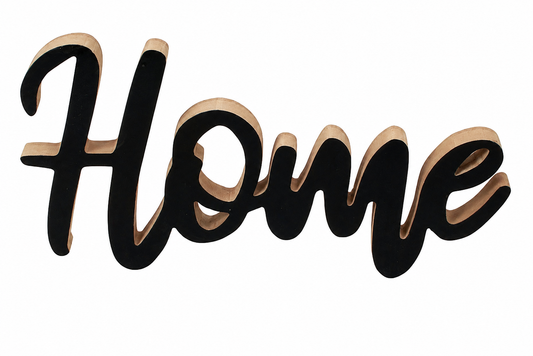 Home Schriftzug aus Holz – Schwarz
