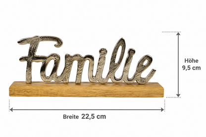 Familie Schriftzug auf Holzsockel