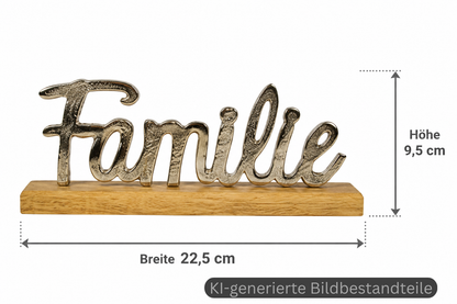 Familie Schriftzug auf Holzsockel