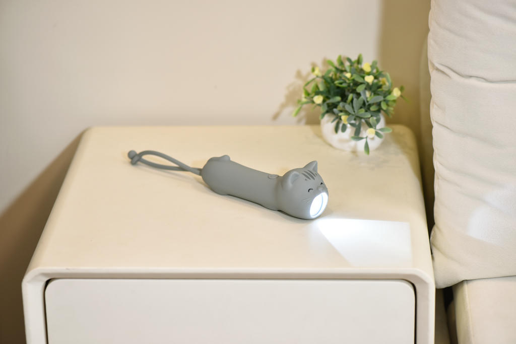 Katzen Taschenlampe mit Akku – wiederaufladbares LED-Gadget mit 2 Modi