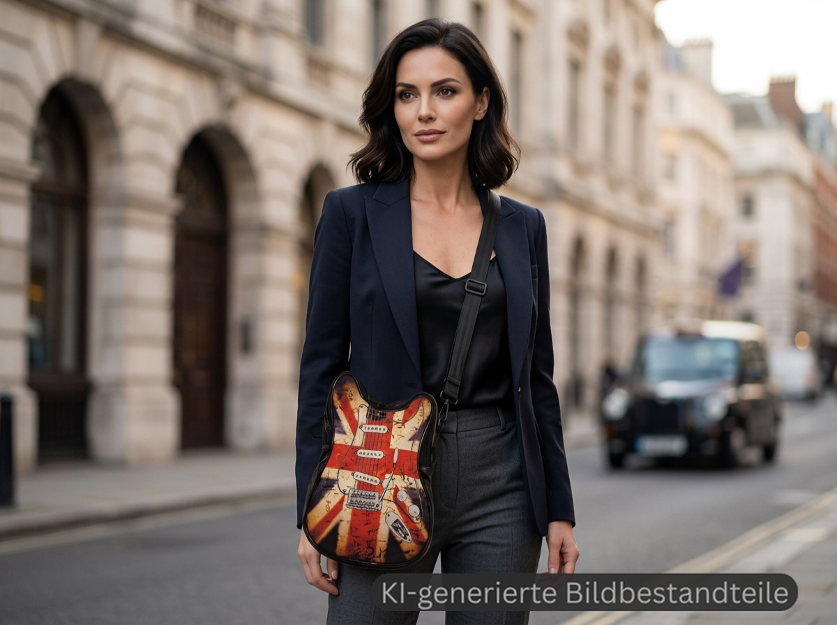 Gitarren-Umhängetasche UK – Rock-Tasche im Union-Jack-Design