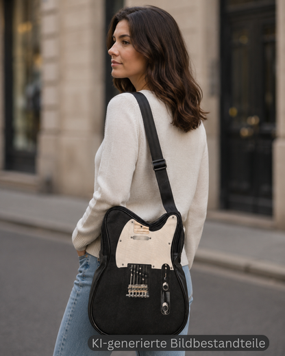 Gitarren-Umhängetasche Black – Rock-Tasche im E-Gitarren-Design
